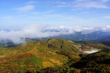Scenery of Mt. Kurikoma in Japan with beautiful autumn colors