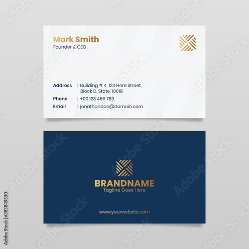 Luxury Elegant Minimal Blue and White Modern Corporate Business Card Template Design