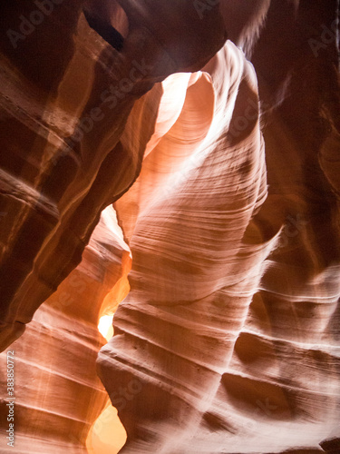 Sandstone interior of lower Antelope Canyon, Navajo Nation Reservation.