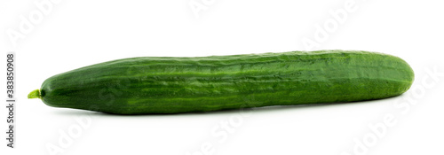Green cucumber isolated on a white background.