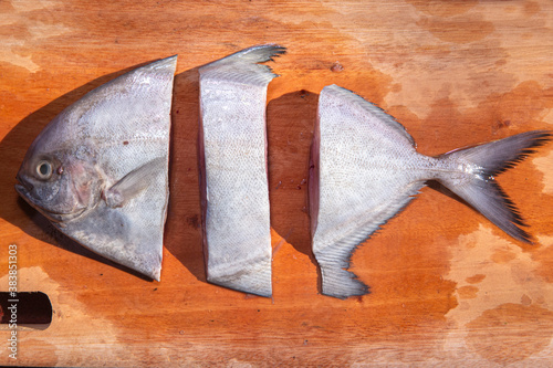 
Fresh pomfret fish, ready to cook