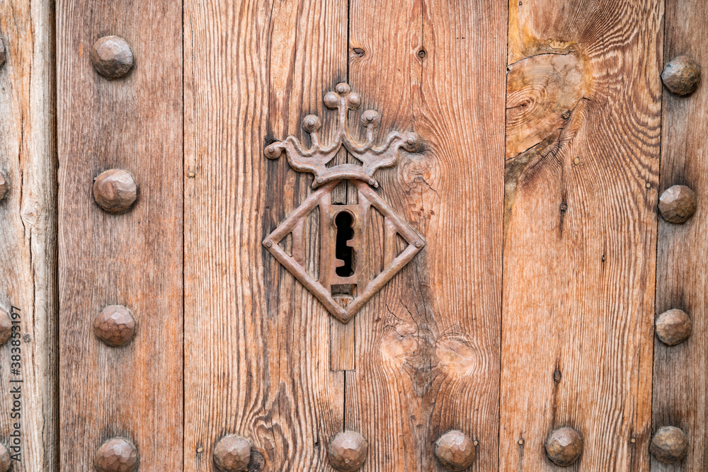 Keyhole decorated with crown symbol Keyhole decorated with crown symbol