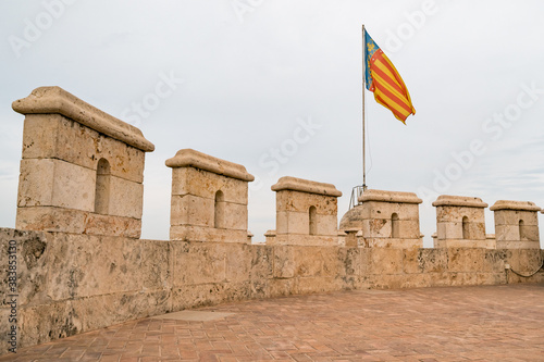 Flag of Communidad Valenciana on Torres de Quart photo