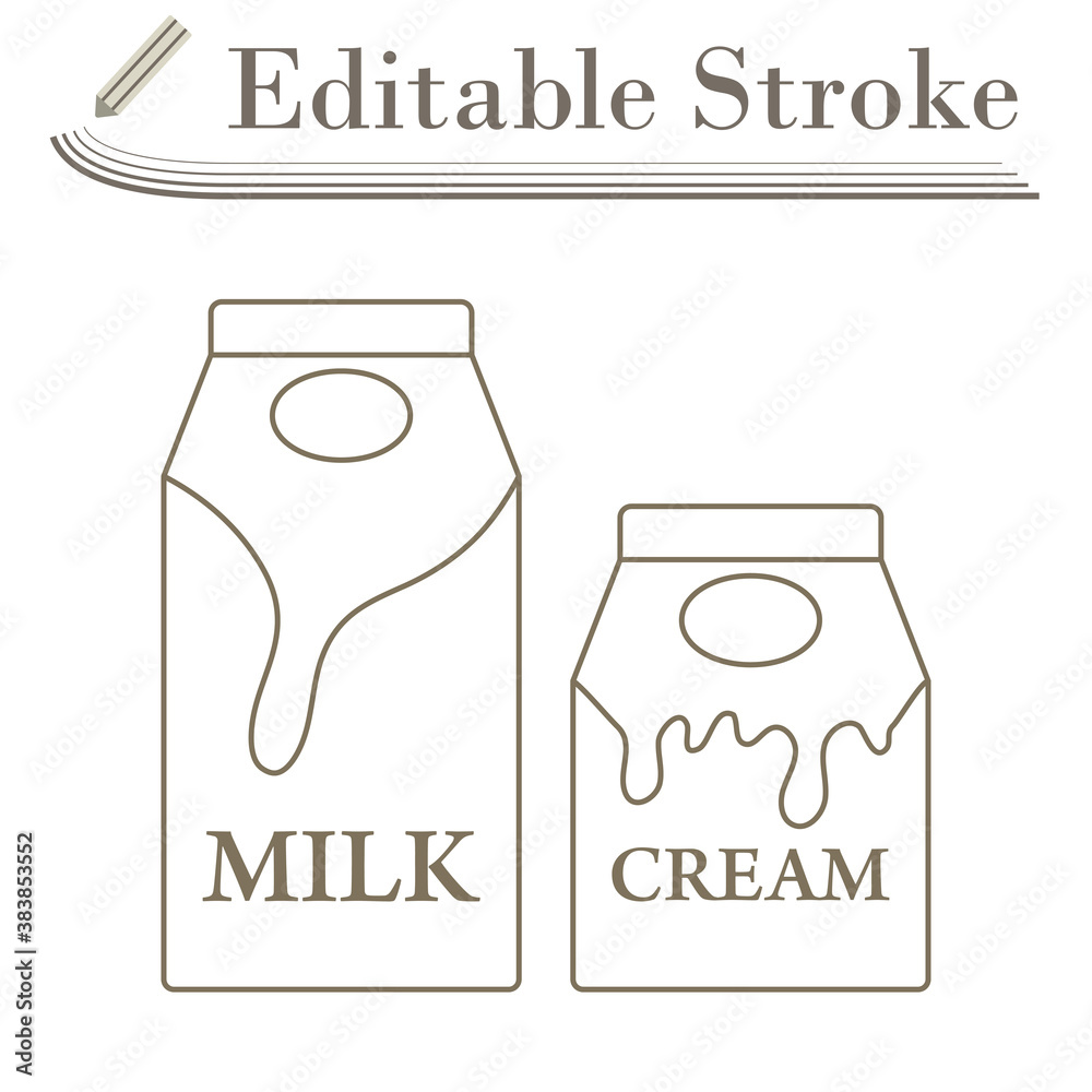 Naklejka premium Milk And Cream Container Icon