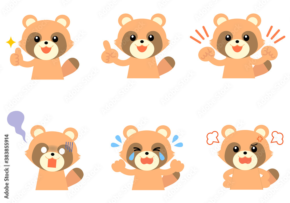 たぬき 表情 イラストセット たぬき 表情 イラストセット