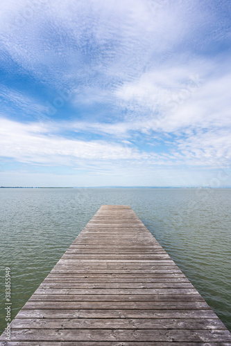 Jetty on the Neusiedlersee Lake in Burgenland  Austria