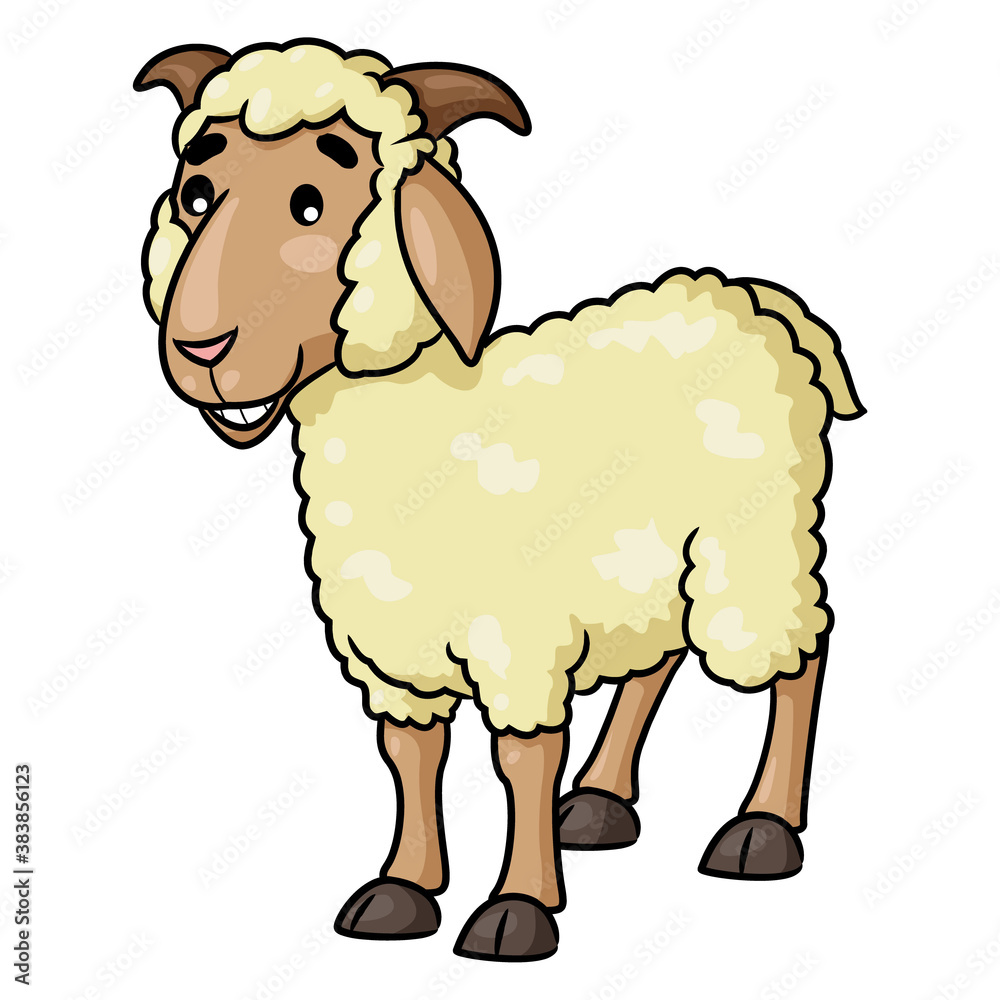 Sheep Cartoon Smiling Sheep Cartoon Smiling