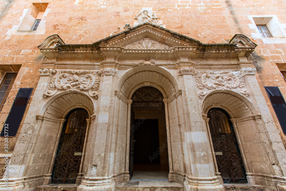 Menorca Ciutadella historical downtown facades - obrazy, fototapety, plakaty 