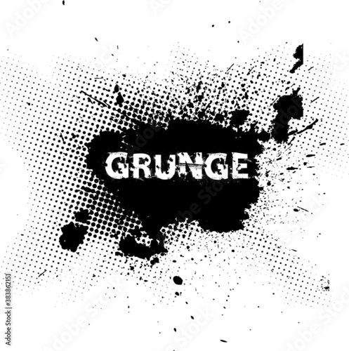 Grunge Black and White Distress Texture. vector