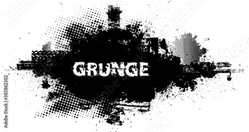 Grunge Black and White Distress Texture. vector