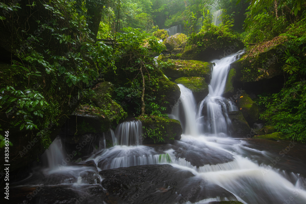 Beautiful waterwall in Phu-Hin-Rong-Kla national park  Pitsanulok province, ThaiLand.