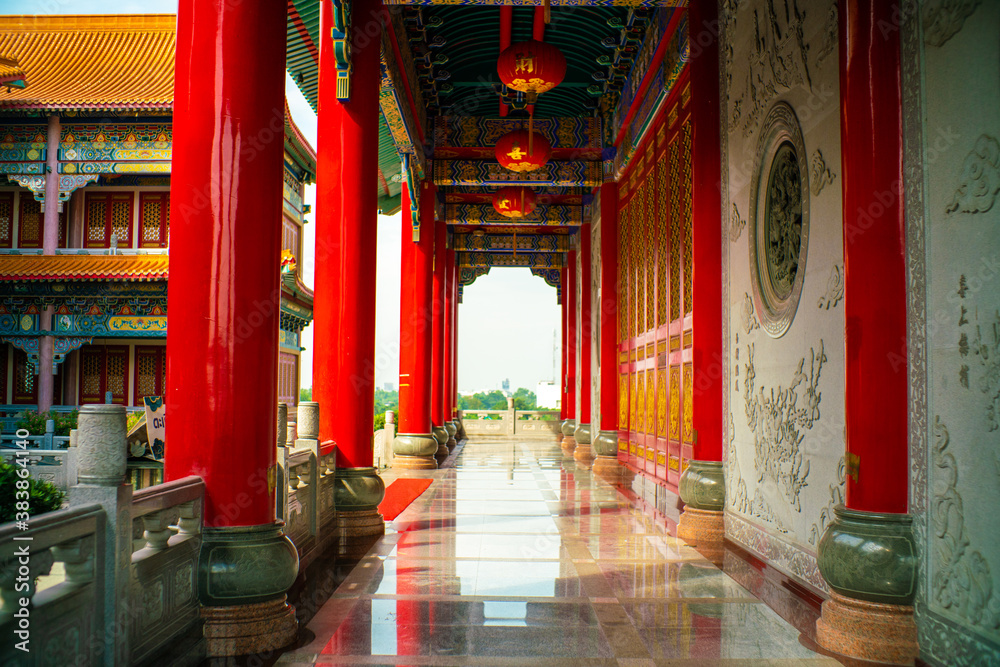 The big red building of China temple at Bangkok Thailand The big red building of China temple at Bangkok Thailand