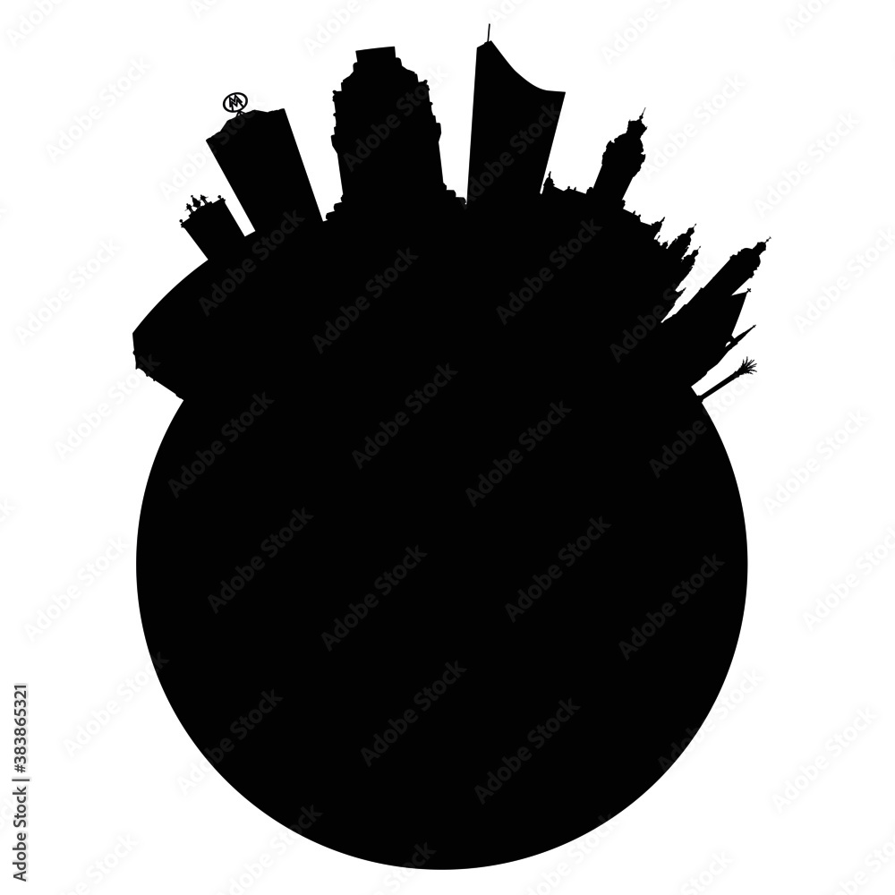 Skyline Leipzig – Umrisse als Vektorgrafik (Silhouette)