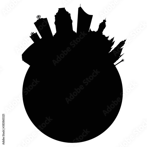 Obraz na płótnie Skyline Leipzig – Umrisse als Vektorgrafik (Silhouette) w salonie