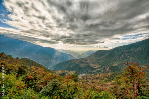 View from kalinchok Photeng towards the Kathmandu valley photo