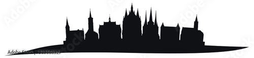 Obraz na płótnie Skyline Erfurt als Umriss Grafik w salonie