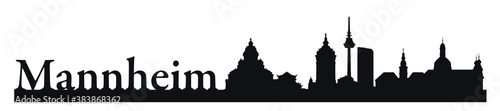 Obraz na płótnie Skyline von Mannheim mit Schriftzug w salonie