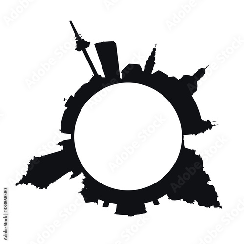 Skyline von Mannheim als Umriss Grafik