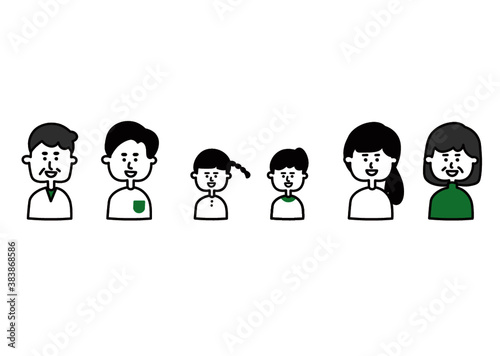 家族　三世代　上半身　喜ぶ