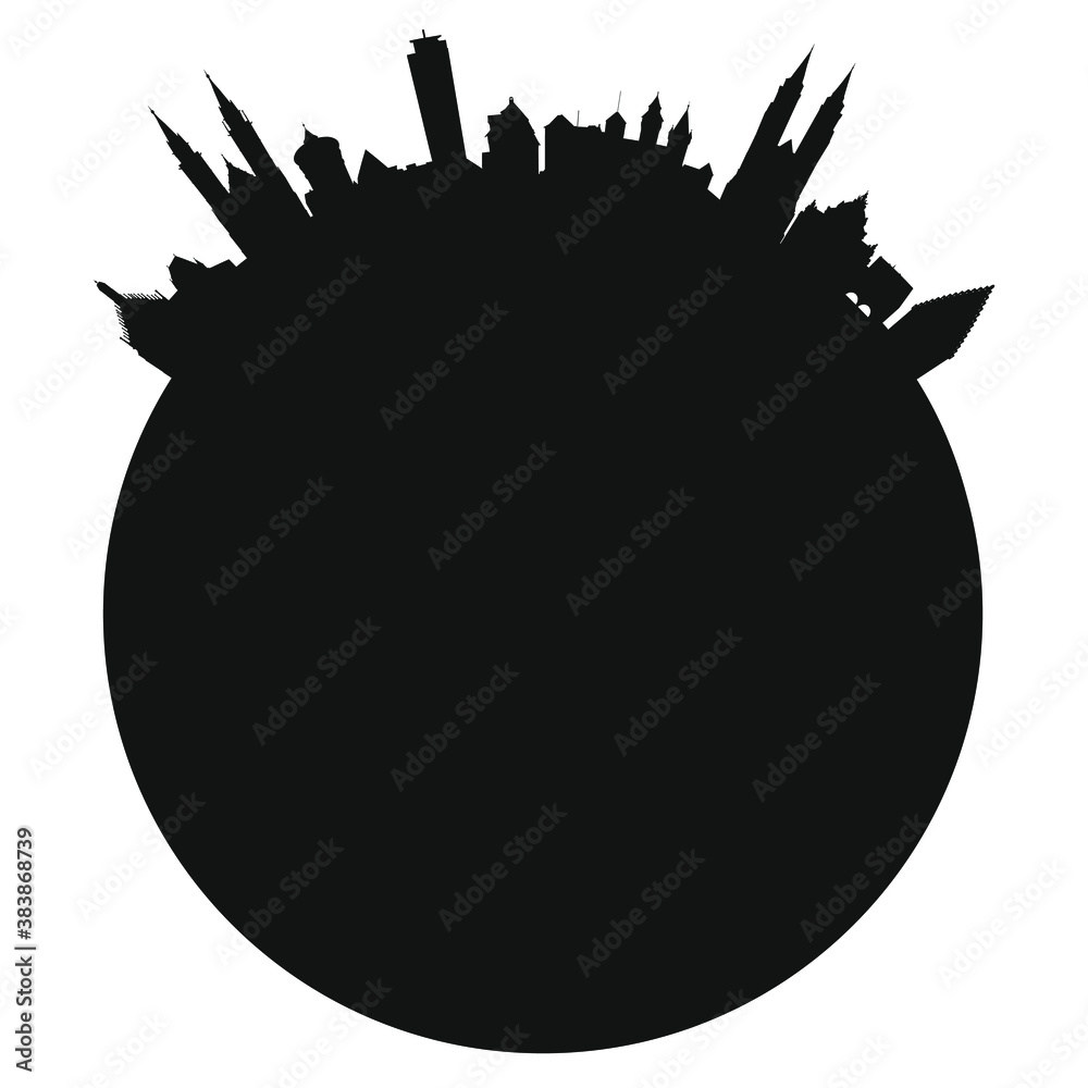 Skyline Nürnberg als Vektor Umriss Grafik