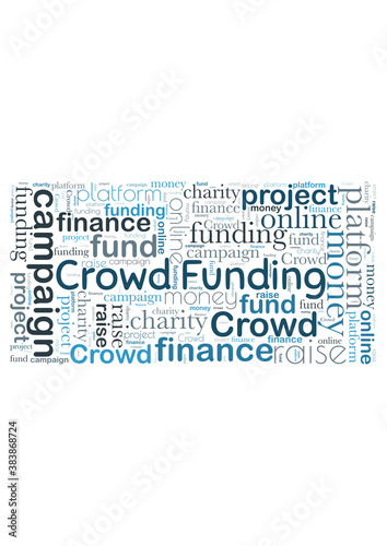 Word cloud representing crowd funding
