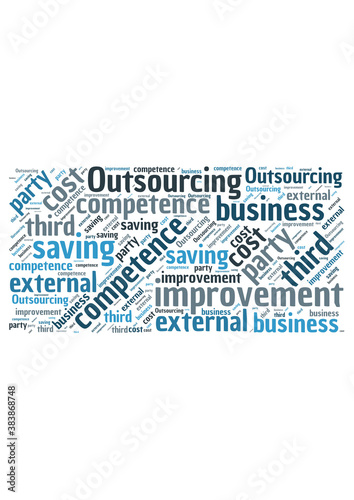 Word cloud representing company outsourcing
