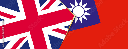 United Kingdom and Taiwan flags, two vector flags.
