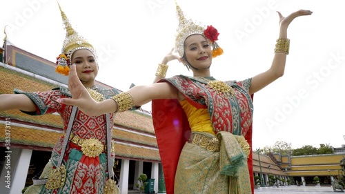 Traditional Thai female Dancers. Bangkok, Thailand. photo