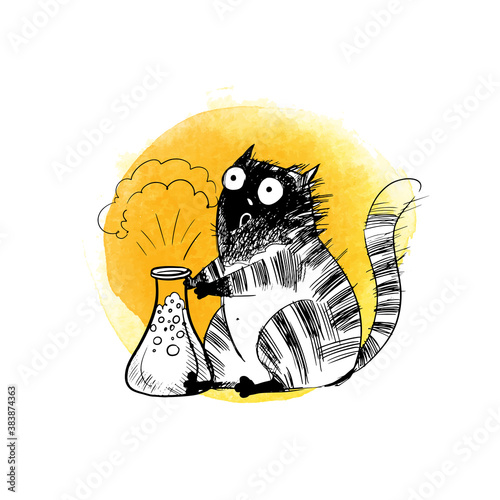 Canvas Print hand drawn vector illustration of funny cats