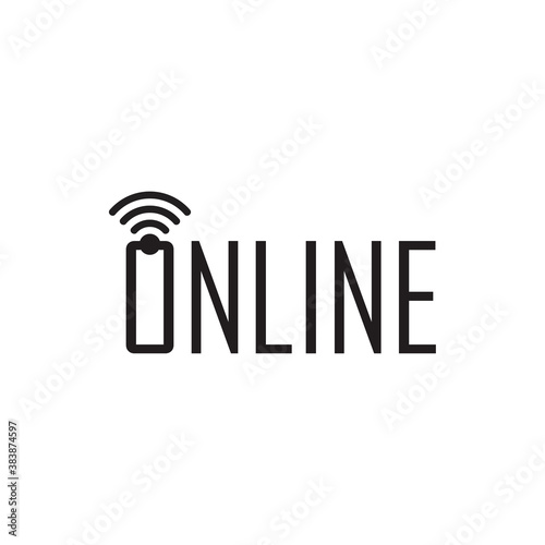 ONLINE network logo design vector