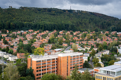 Фотография Residential district of brick housing units built for Bata factory employees in the town Zlin, Czech Republic