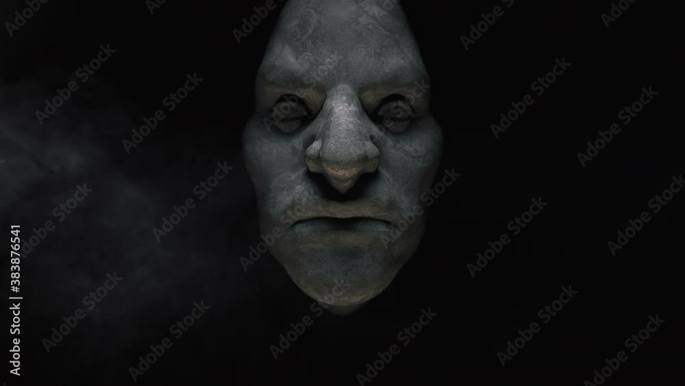 Animation of the appearance of a monster face from the darkness. Horror scene or Halloween decoration. Animation of the appearance of a monster face from the darkness. Horror scene or Halloween decoration.