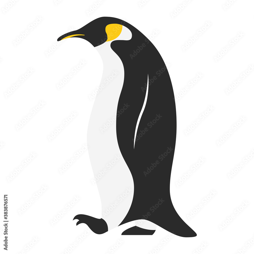 Naklejka premium little cute penguin bird walking character