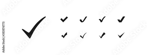 Check Marks. Check Mark vector icons, isolated. Check Mark in flat design. Vector illustration