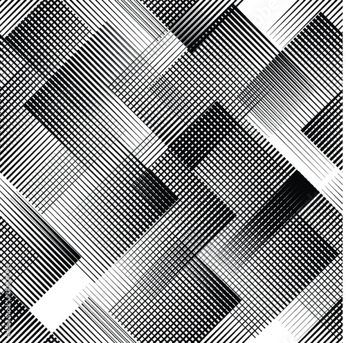 Seamless pattern with lines.Triangles  unusual poster Design .Black Vector stripes .Geometric shape. Endless texture