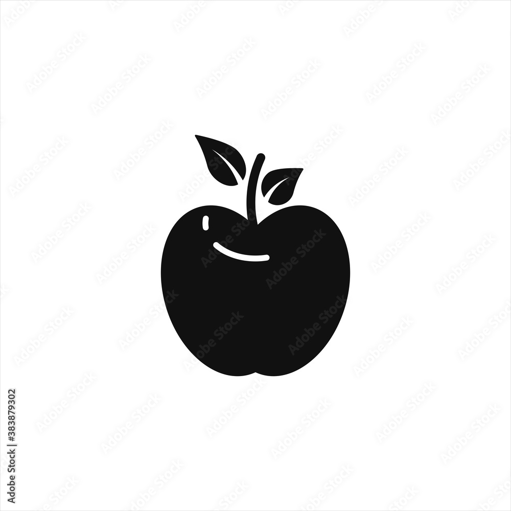 Apple icon for your website, logo, app, UI, product print. Apple concept flat Silhouette vector illustration icon Apple icon for your website, logo, app, UI, product print. Apple concept flat Silhouette vector illustration icon