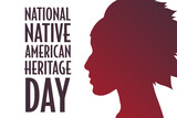 National Native American Heritage Day. Holiday concept. Template for background, banner, card, poster with text inscription. Vector EPS10 illustration.