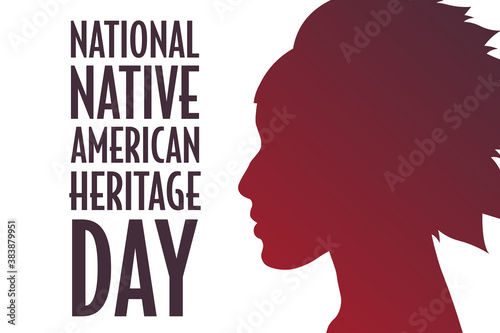 National Native American Heritage Day. Holiday concept. Template for background, banner, card, poster with text inscription. Vector EPS10 illustration.