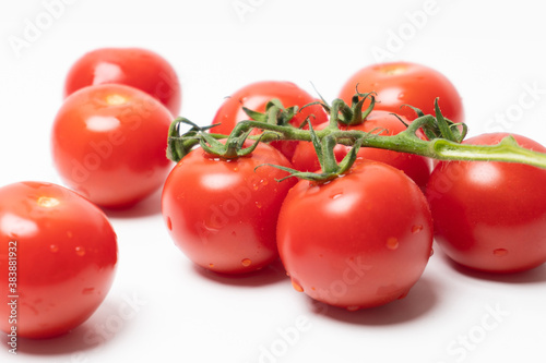 Close up small and tasty tomato shots