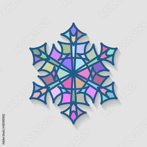 Snowflake is a mosaic icon made up of fragments of elements that have randomized color shades. Vector combination for abstract images.