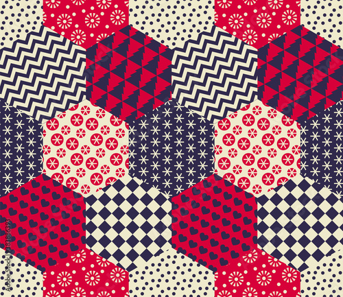 Christmas hexagons patchwor...