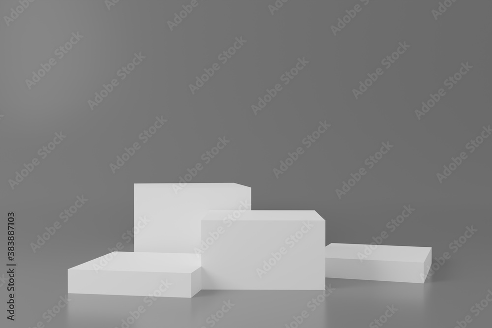 white podiums background. Abstract pedestal scene with geometrical. Scene to show cosmetic products presentation. Mock up design empty space,Showcase,shopfront,display case,3d illustration white podiums background. Abstract pedestal scene with geometrical. Scene to show cosmetic products presentation. Mock up design empty space,Showcase,shopfront,display case,3d illustration