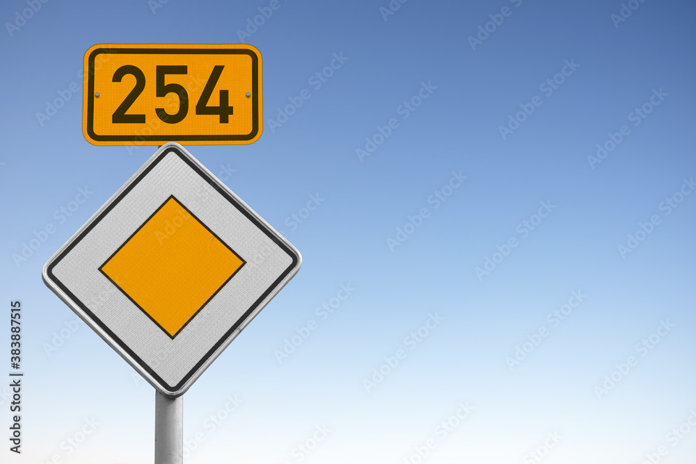 Bundesstraße 254, B 254, Verkehrsschild Bundesstraße 254, B 254, Verkehrsschild