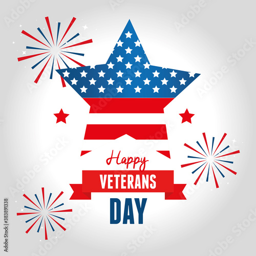 stars in celebration of veterans of war vector illustration design