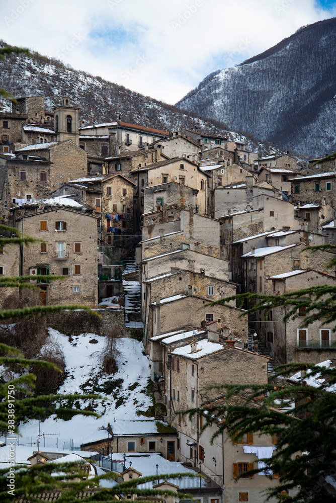 The view of the old Scanno village in Abruzzo, Italy The view of the old Scanno village in Abruzzo, Italy