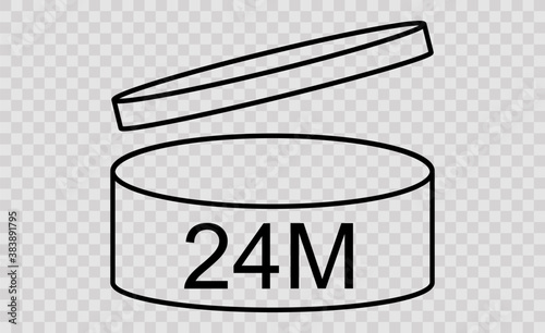 PAO cosmetics symbol 24M, Period after opening symbol 24M, vector illustration