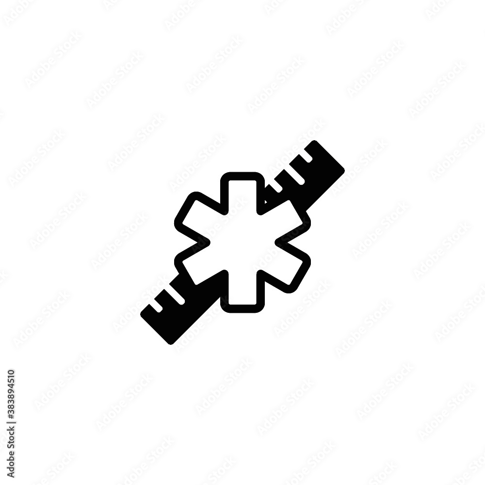 Obraz premium MEDIC RULER LOGO DESIGN ICON VECTOR OF BLACK COLOUR IN THE WHITE BACKGROUND