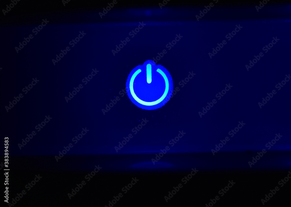 Blue led lights of the Wi Fi router in the dark Blue led lights of the Wi Fi router in the dark