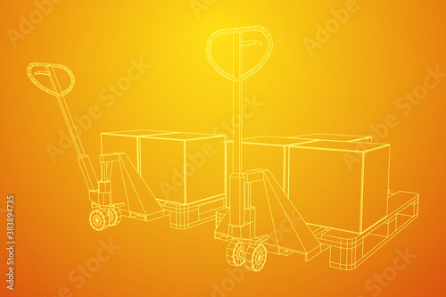 Hand pallet jack lift . Manual forklift.