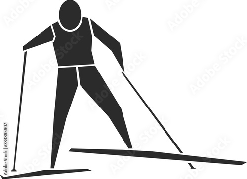 Cross-country skier. Sportsman isolated on white background. Vector illustration. photo